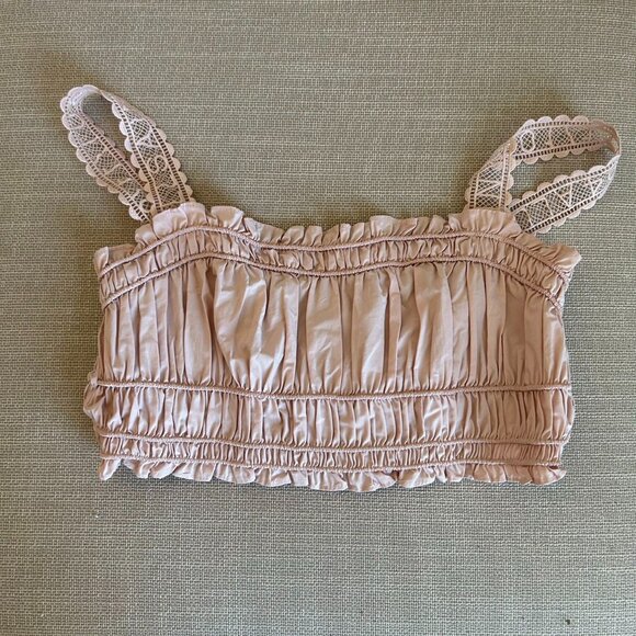 ✨ SALE NEW ALL SAINTS Alex Crop Top UK10/US6 Soft Pink Causal Sweet Summer - Picture 4 of 8